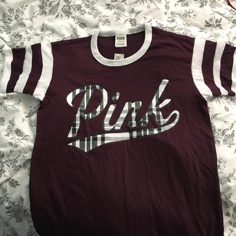 Pink campus ringer tee